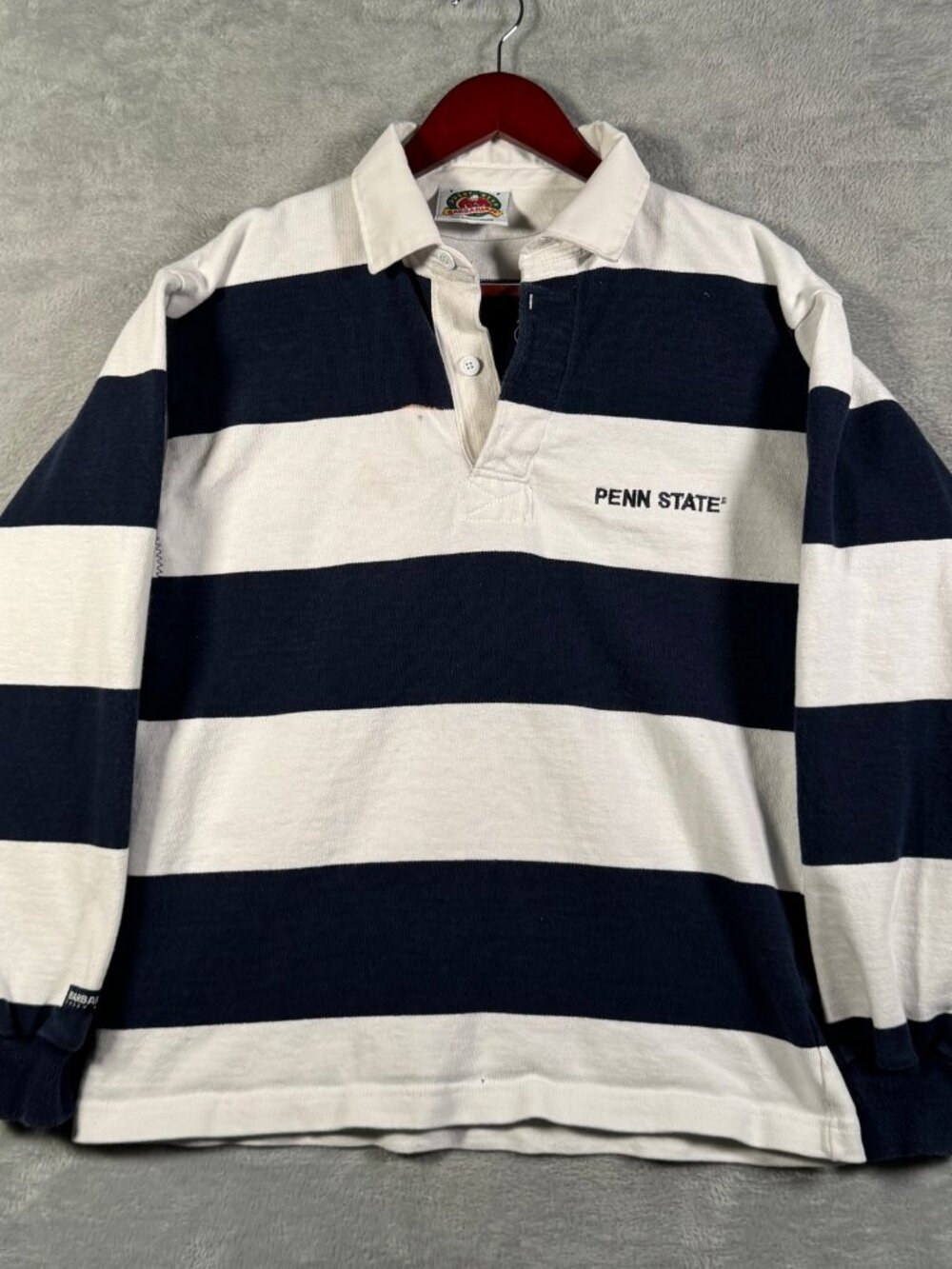 Barbarian Rugby Shirt Mens S Blue White Penn State Heavyweight Striped Vintage